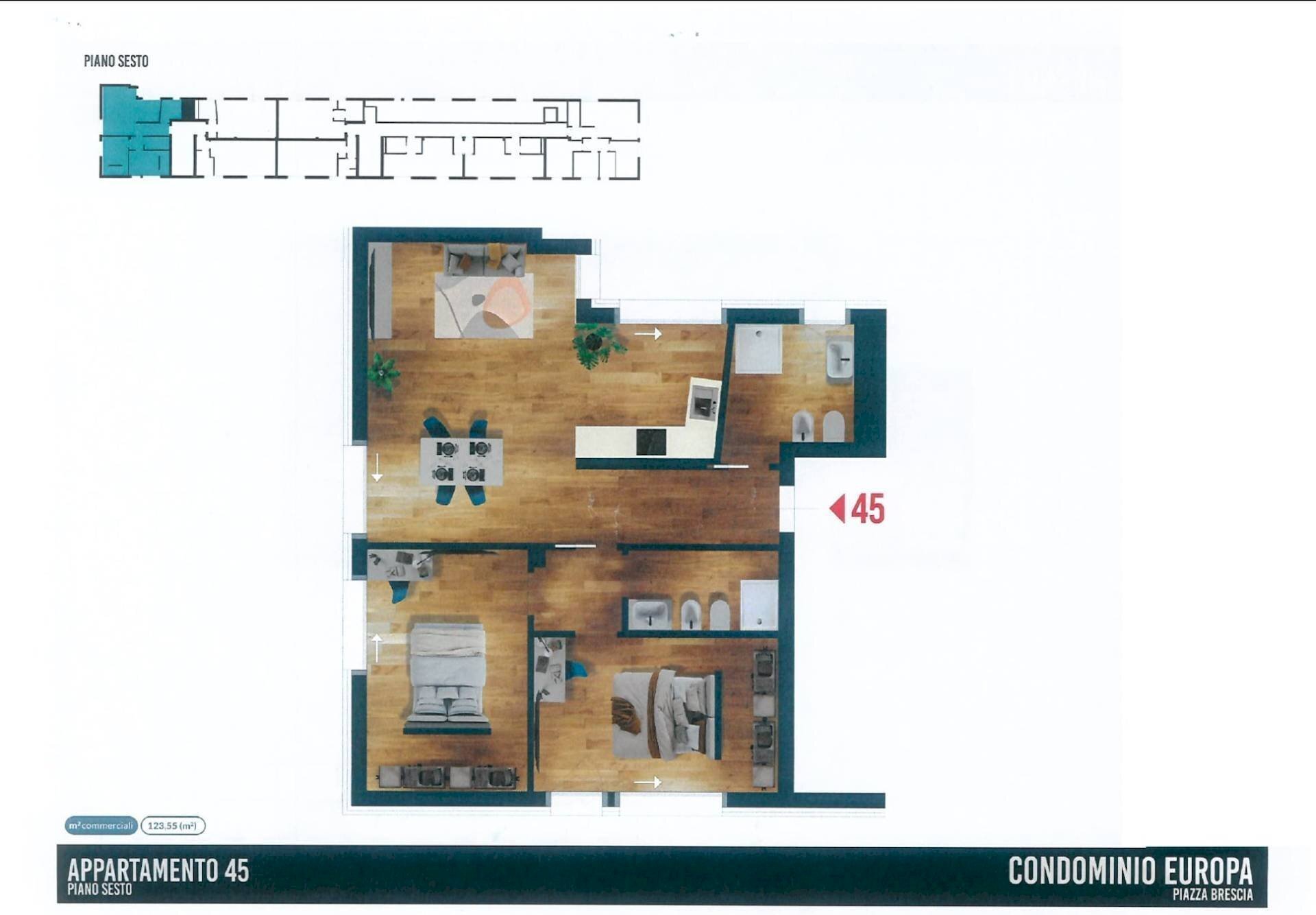 Attic Piazza Brescia, 15, hamlet Lido Di Jesolo, Jesolo - floor plans 1
