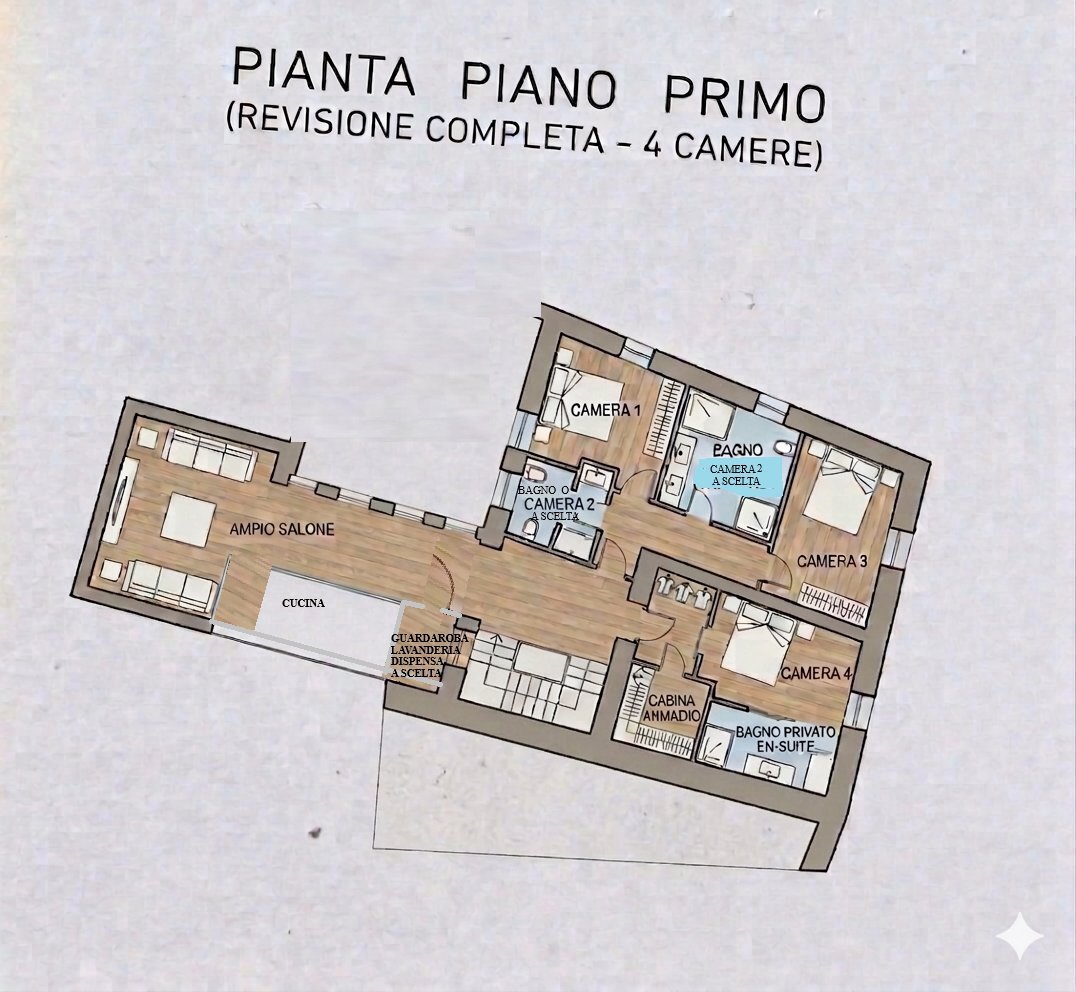 Apartment piazza Italia, 1, Alzano Lombardo - floor plans 1