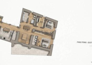 Planimetria - Quadrilocale piazza Italia, 1, Alzano Lombardo - foto 1