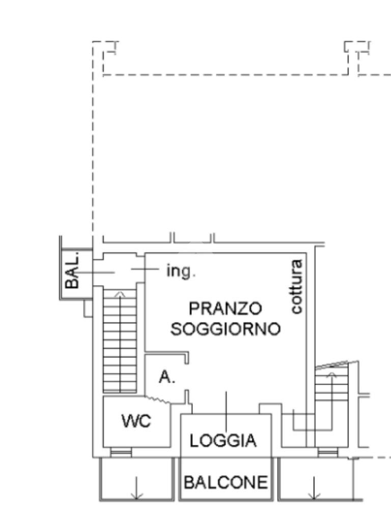Three-room apartment Via Valentino, San Mauro Pascoli - floor plans 1