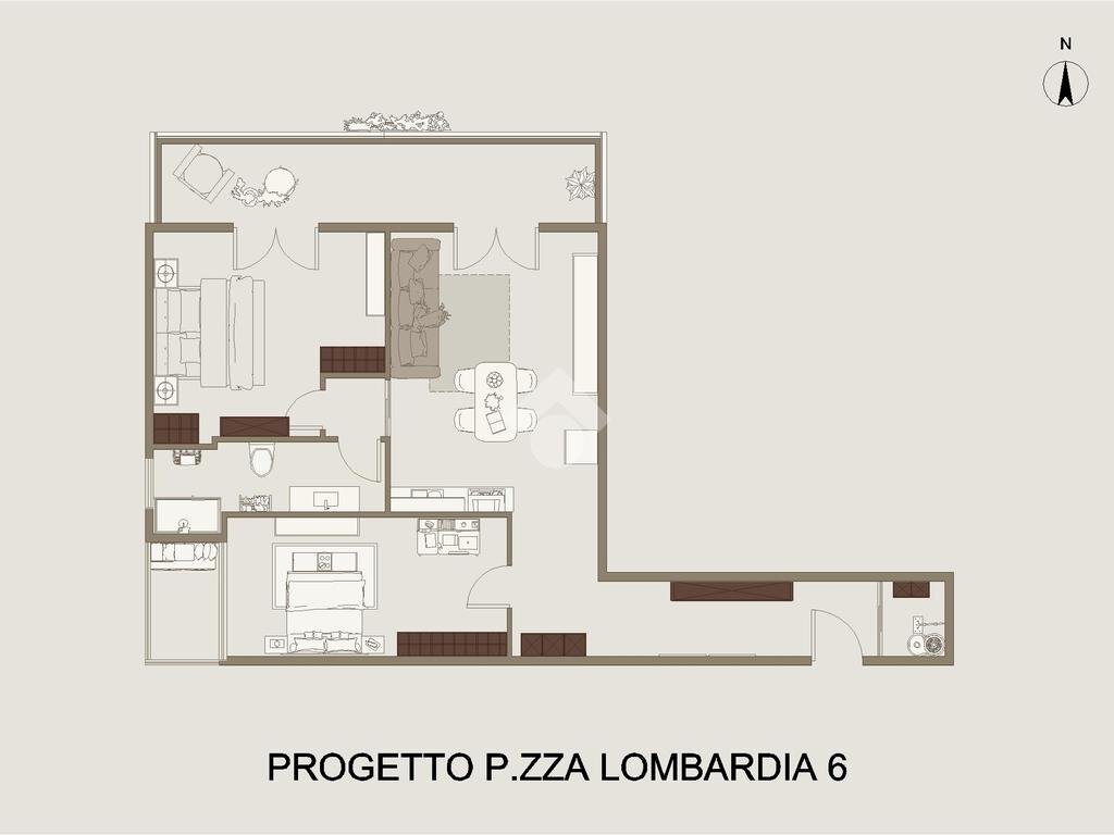Three-room apartment Piazza lombardia, Albissola Marina - floor plans 1