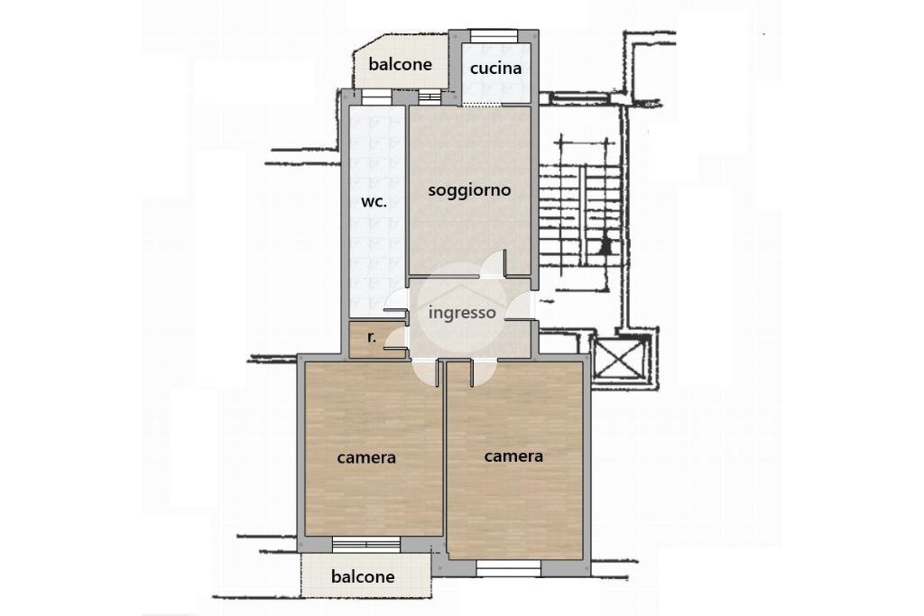 Trilocale Via Oberdan, Nichelino - planimetria 1