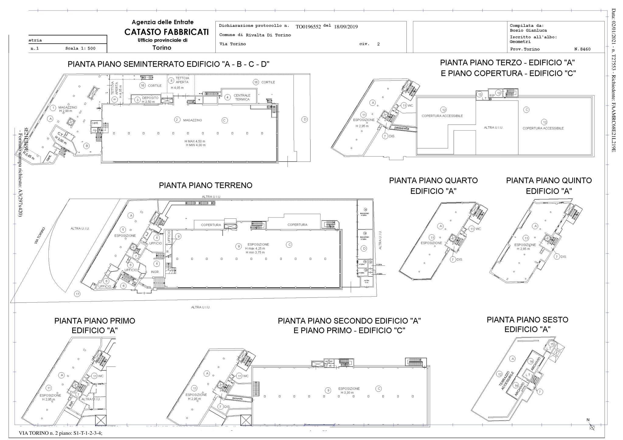 Stabile - Palazzo via Torino, 2, Rivalta di Torino - planimetria 1