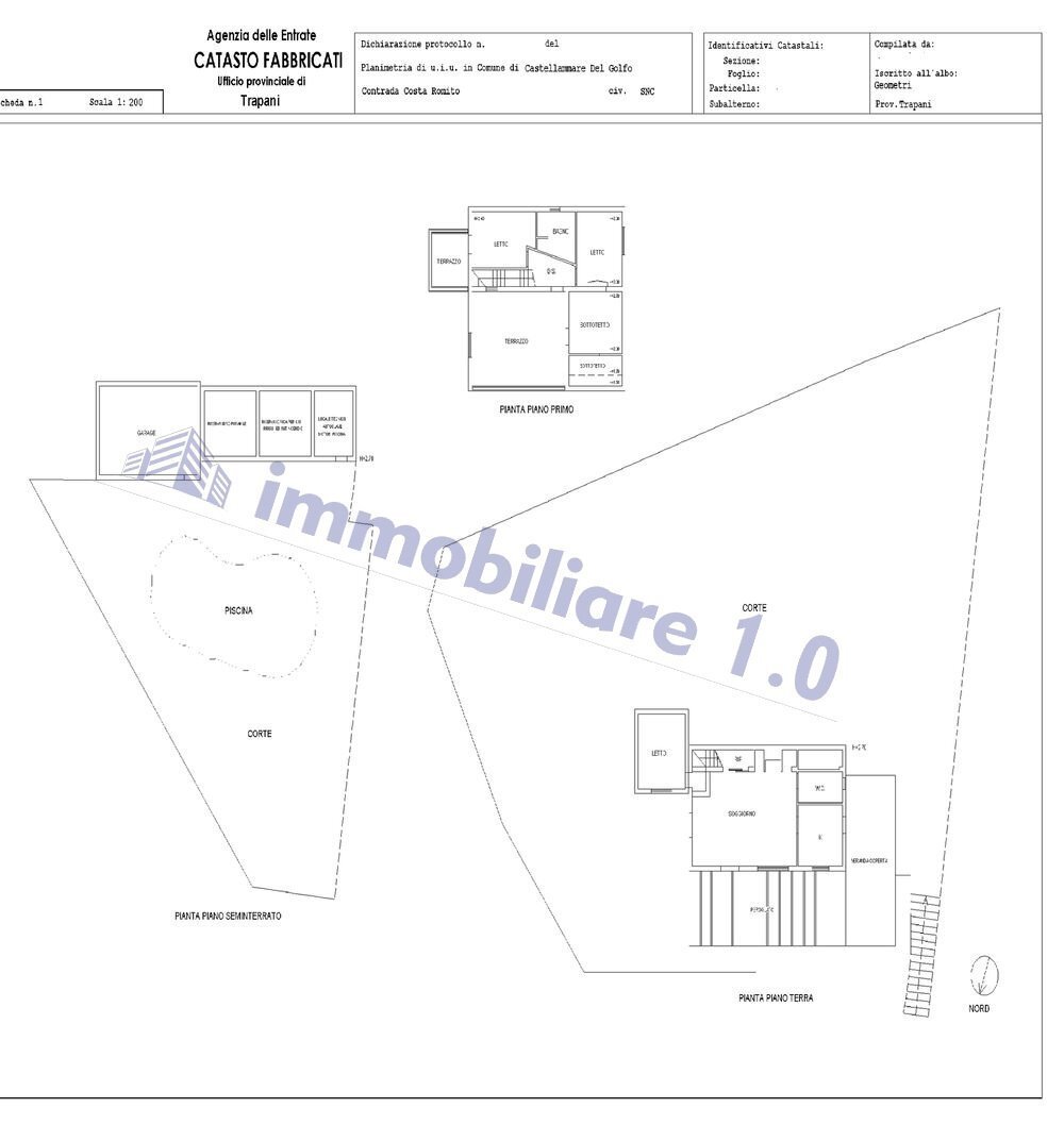 Villa strada Provinciale Fraginesi Costamante, Castellammare del Golfo - planimetria 1