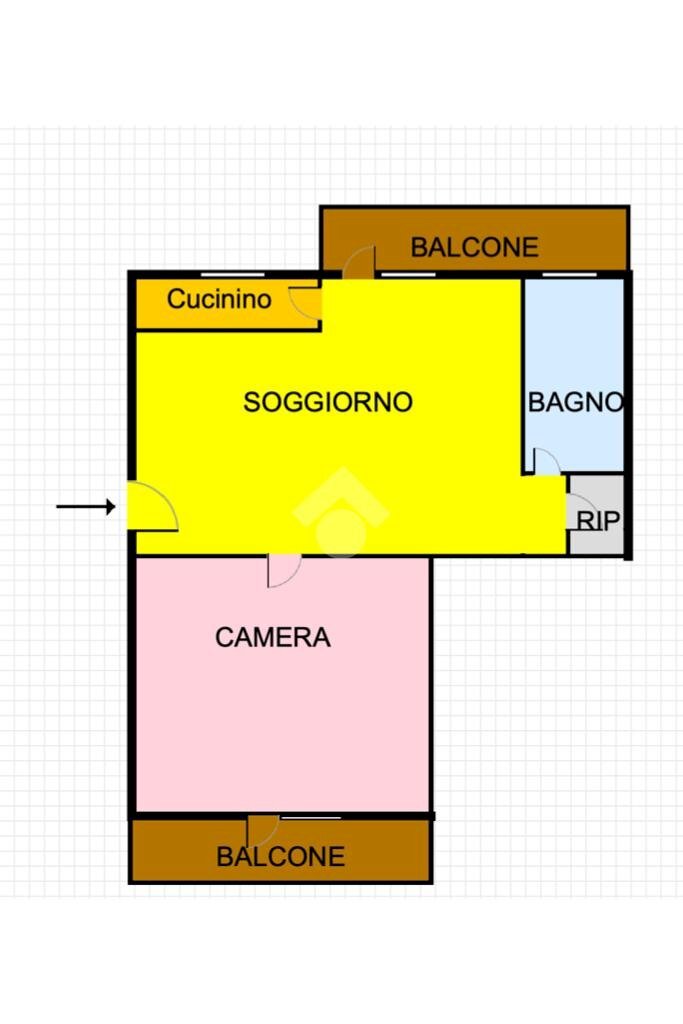 Two-room apartment Via galimberti, Piobesi Torinese - floor plans 1