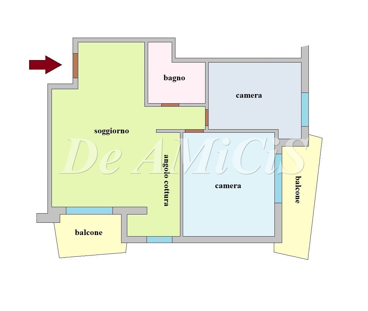 Trilocale via Arziglia, 111, Bordighera - planimetria 1