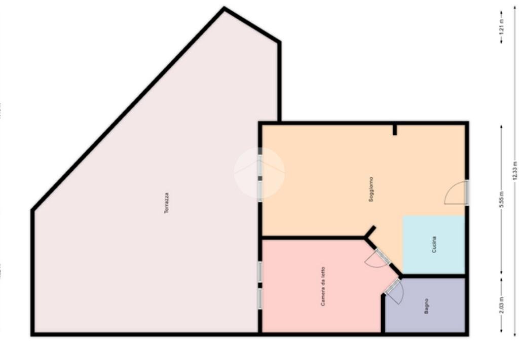 Two-room apartment Via Matteotti, Peschiera Borromeo - floor plans 1