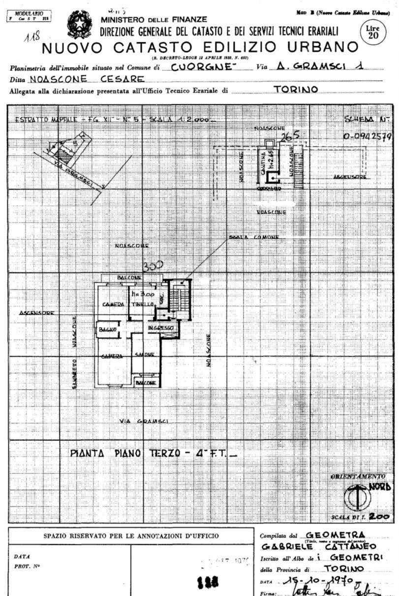 Quadrilocale via Antonio Gramsci, 1, Cuorgnè - planimetria 1