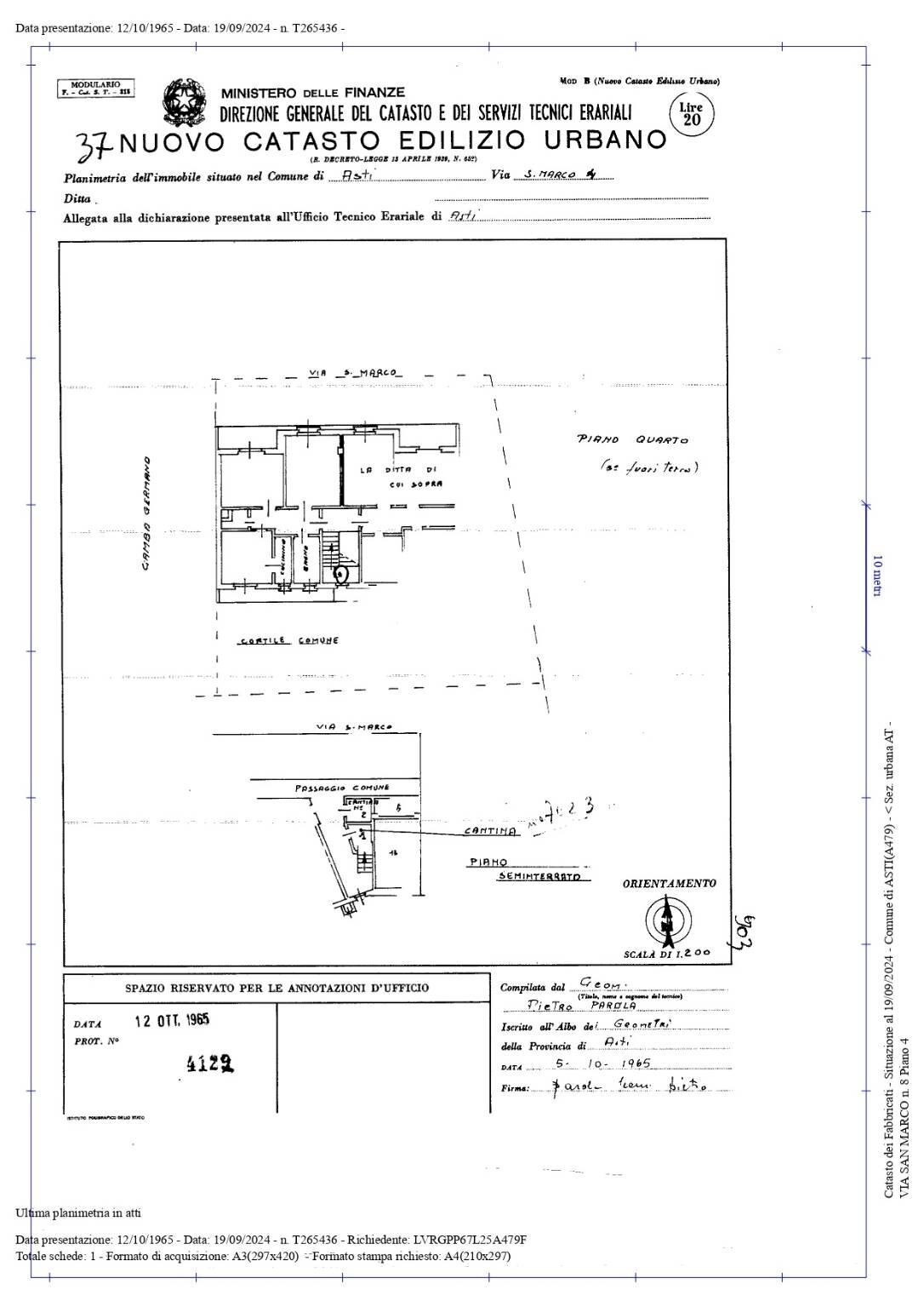 Three-room apartment via San Marco, 8, Asti - floor plans 1