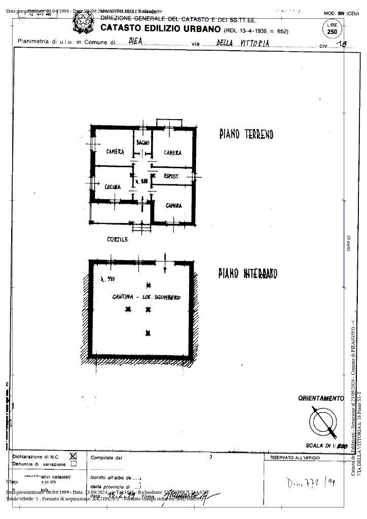 Villa via della Vittoria, 18, Piea - floor plans 1