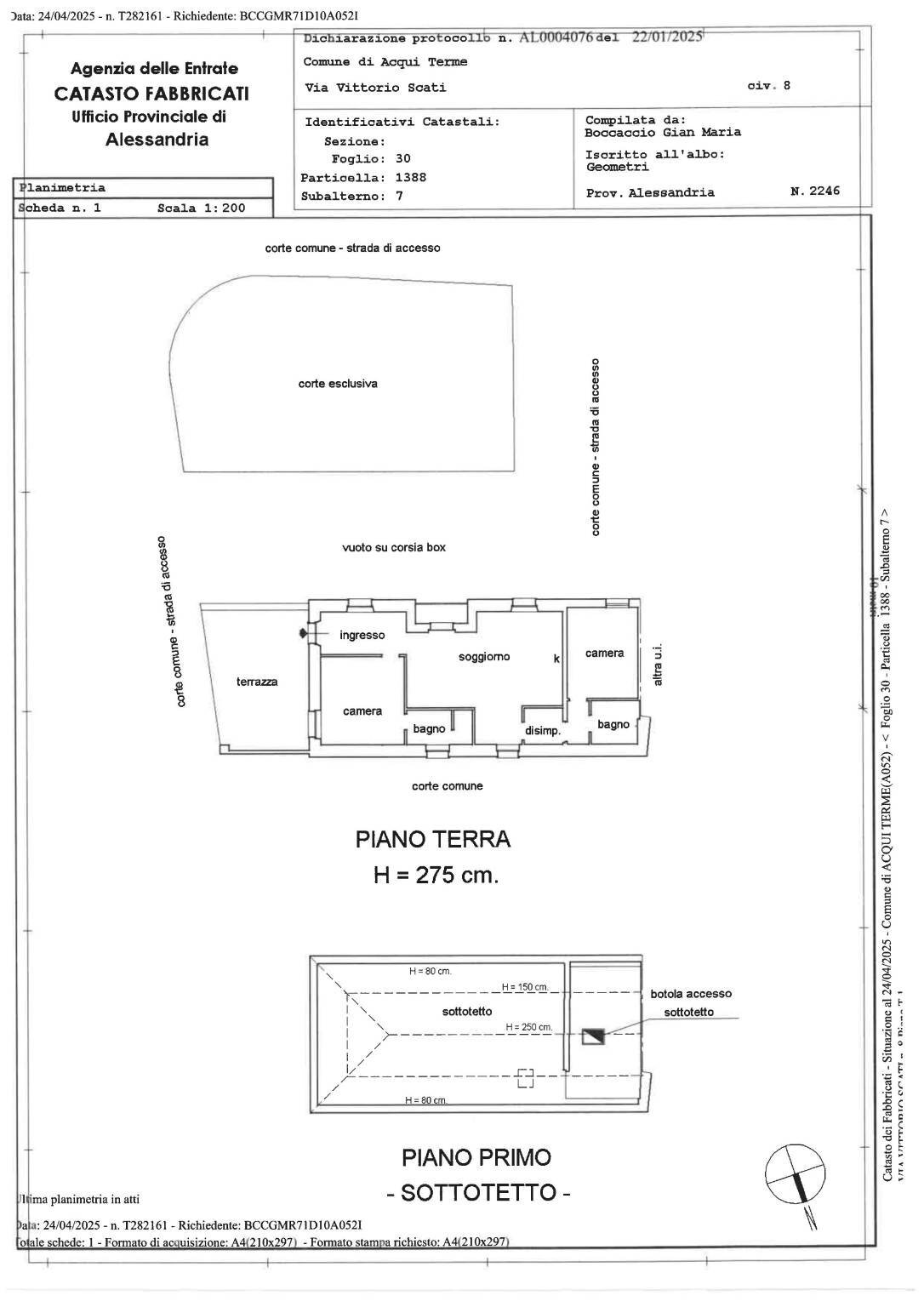 Villa via Vittorio Scati, 8, Acqui Terme - planimetria 1