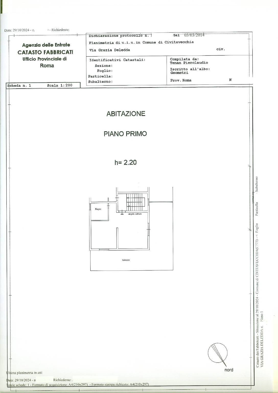 Attico Civitavecchia - planimetria 1