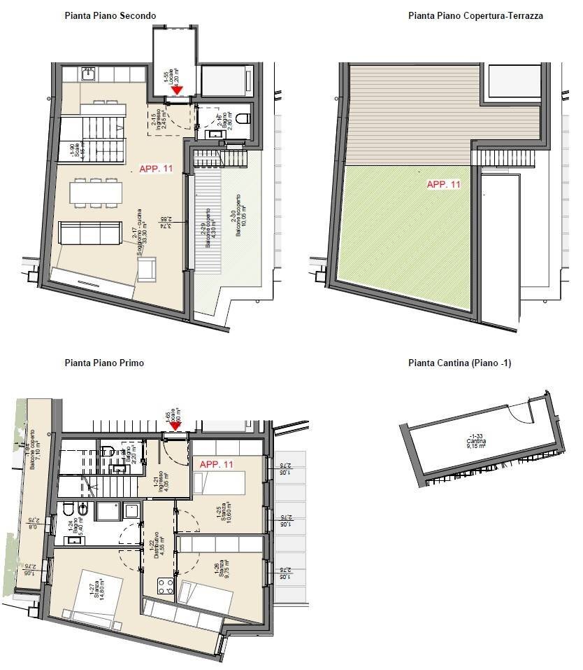 Foto 2 - Attic VIA ALLA VAL, Trento - floor plans 1