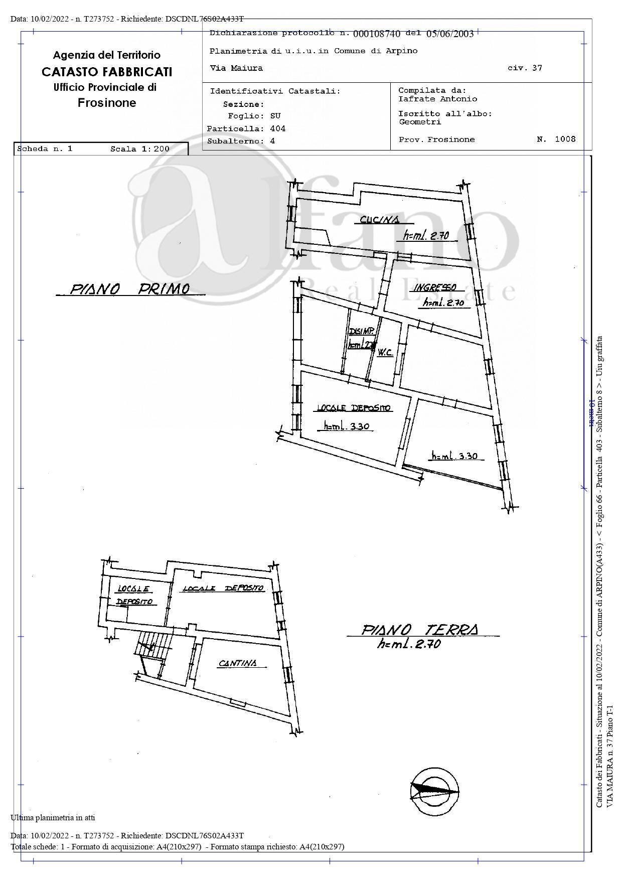 Foto 43 - Stabile - Palazzo Via Maiura, Arpino - planimetria 1