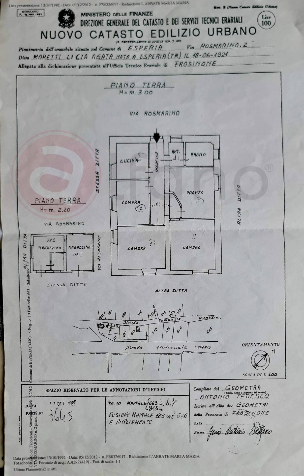 Foto 36 - Rustico Via Rosmarino, Esperia - planimetria 1