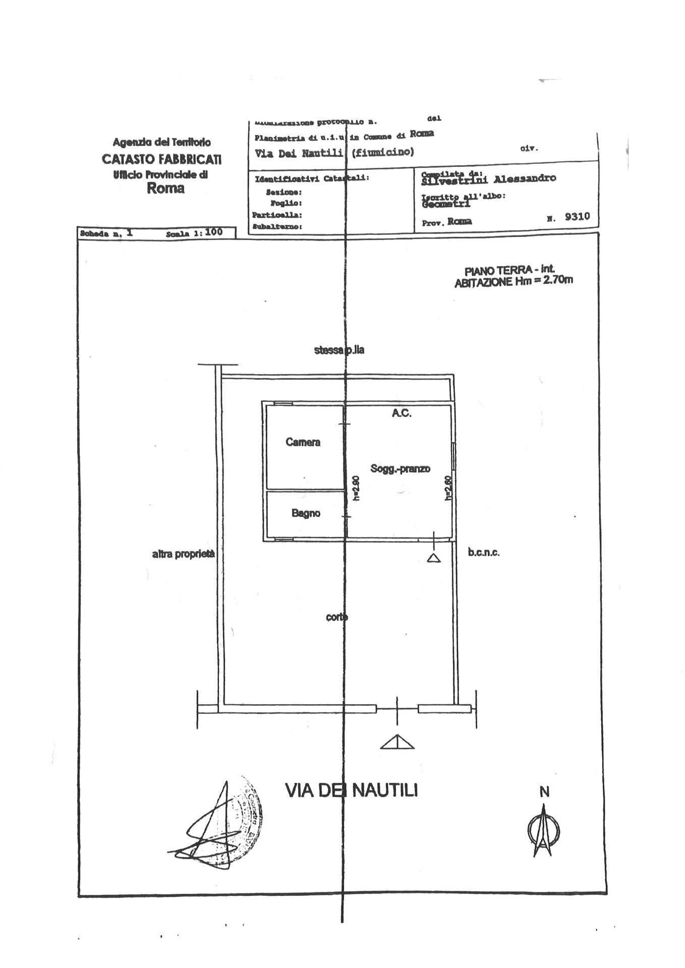 Foto 16 - Monolocale Via dei Nautili
 
78, Fiumicino - planimetria 1