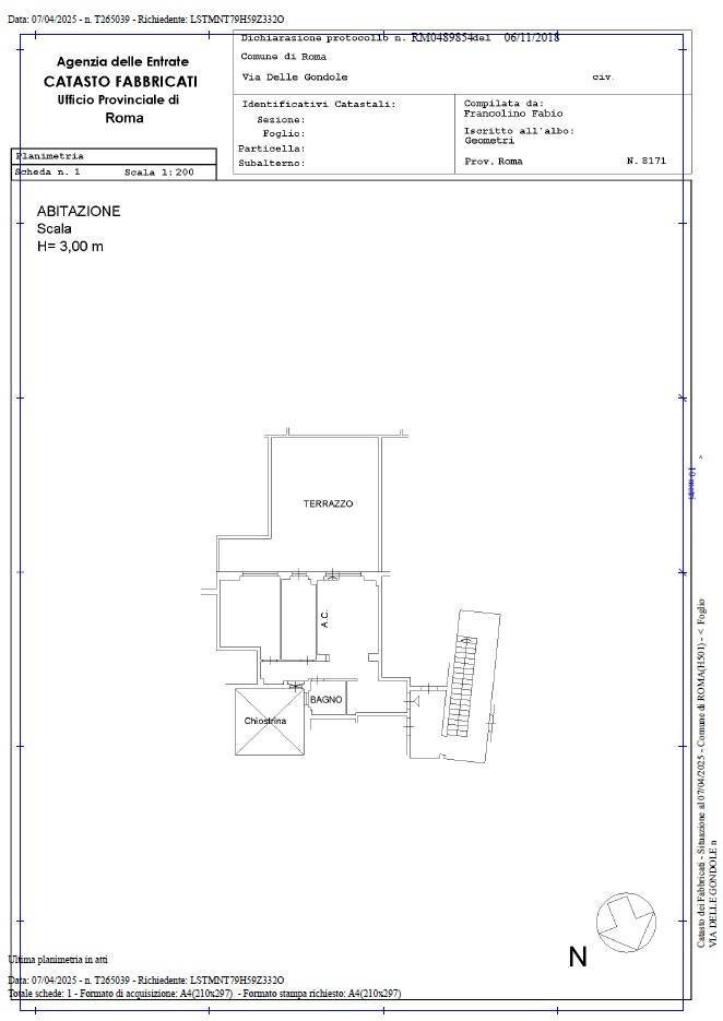 Foto 27 - Three-room apartment Via Delle Gondole, Roma - floor plans 1