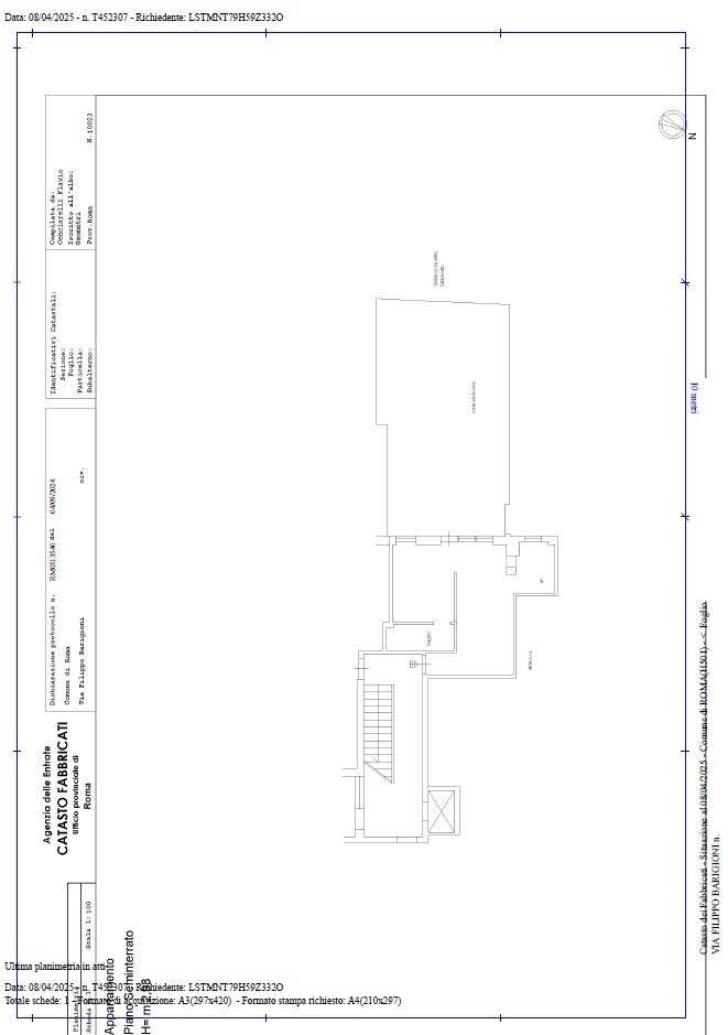 Foto 22 - Bilocale Via Filippo Barigioni, Roma - planimetria 1