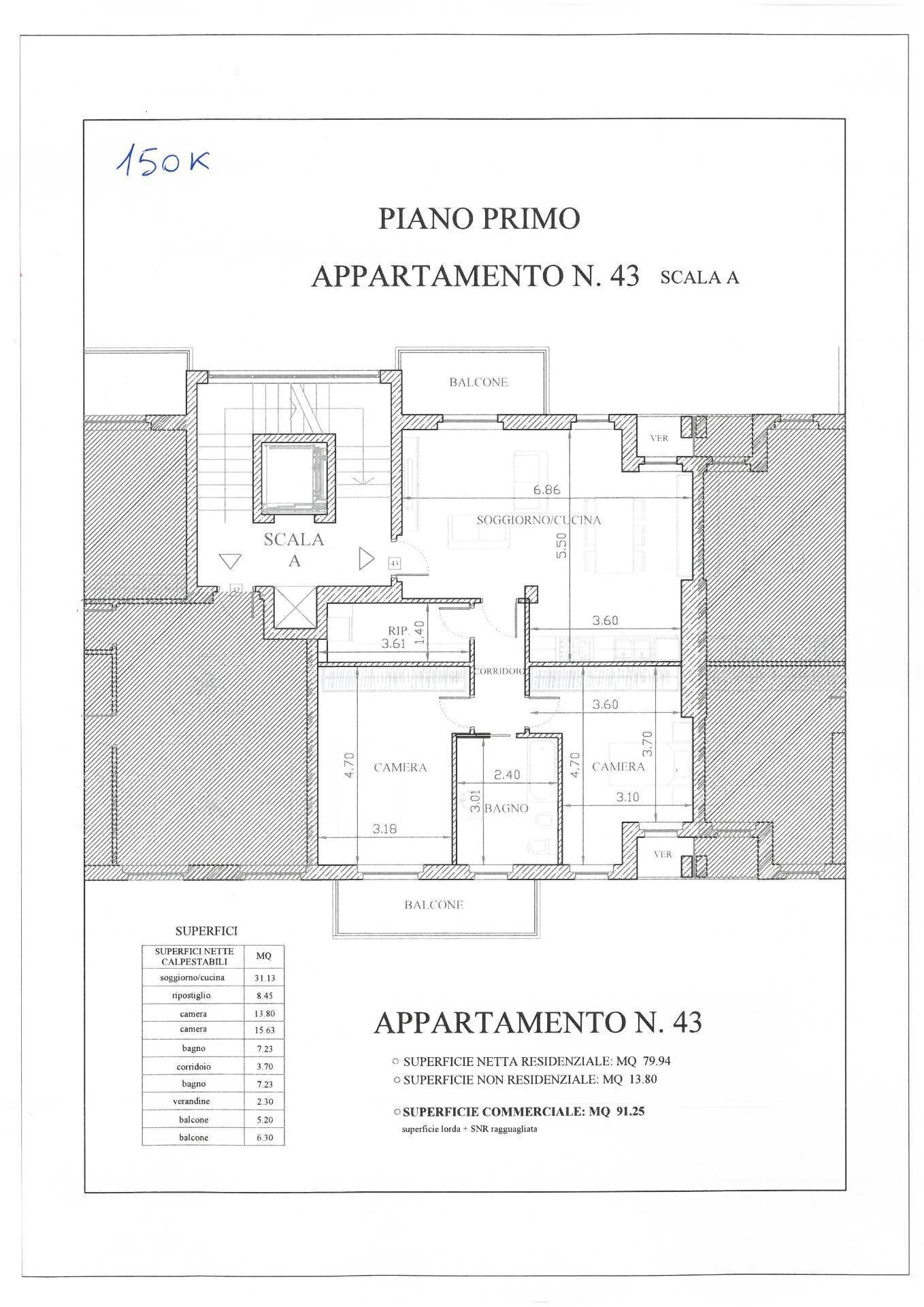 Foto 8 - Three-room apartment Alessandria - floor plans 1