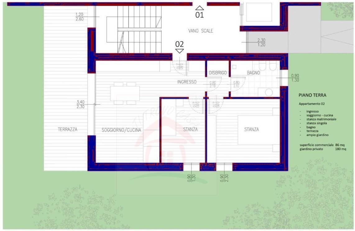 Foto 13 - Trilocale Quartiere Clarina, Trento - planimetria 1