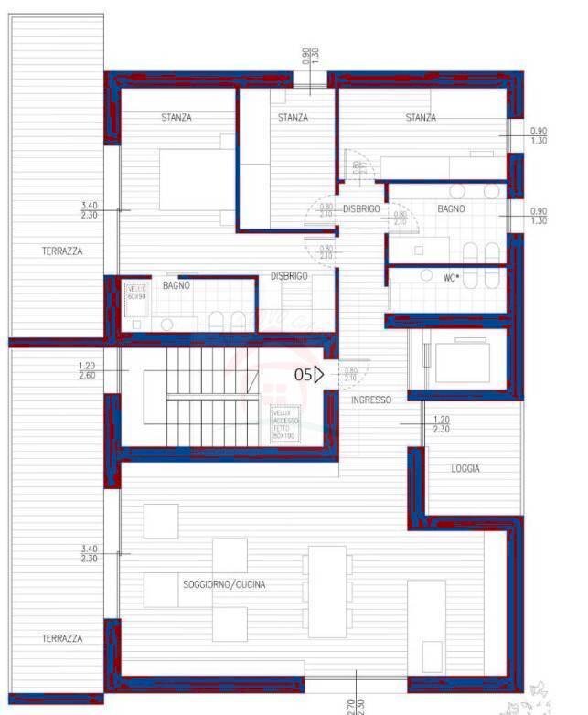 Foto 17 - Quadrilocale Quartiere Clarina, Trento - planimetria 1