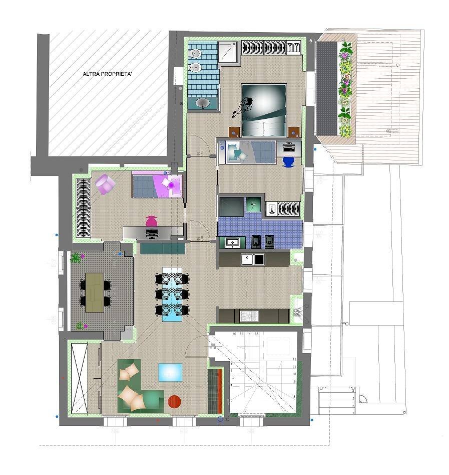 Foto 17 - Quadrilocale Via Borgosale, Ranica - planimetria 1