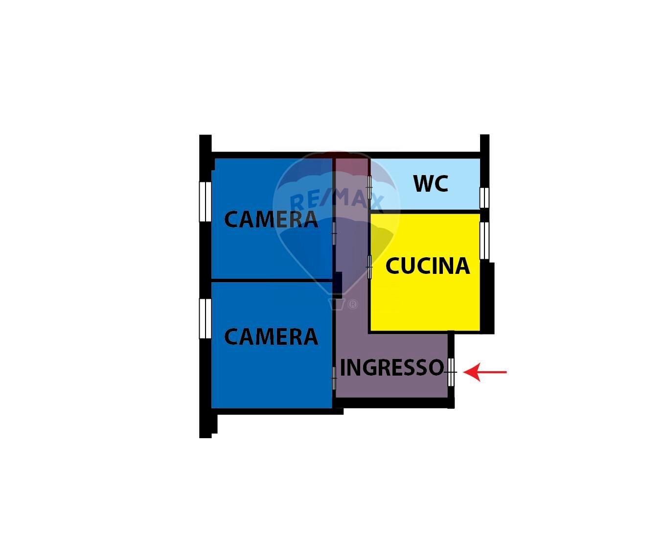 Pianta 2D - Three-room apartment via Filippo Palizzi
 
39, Casavatore - floor plans 1