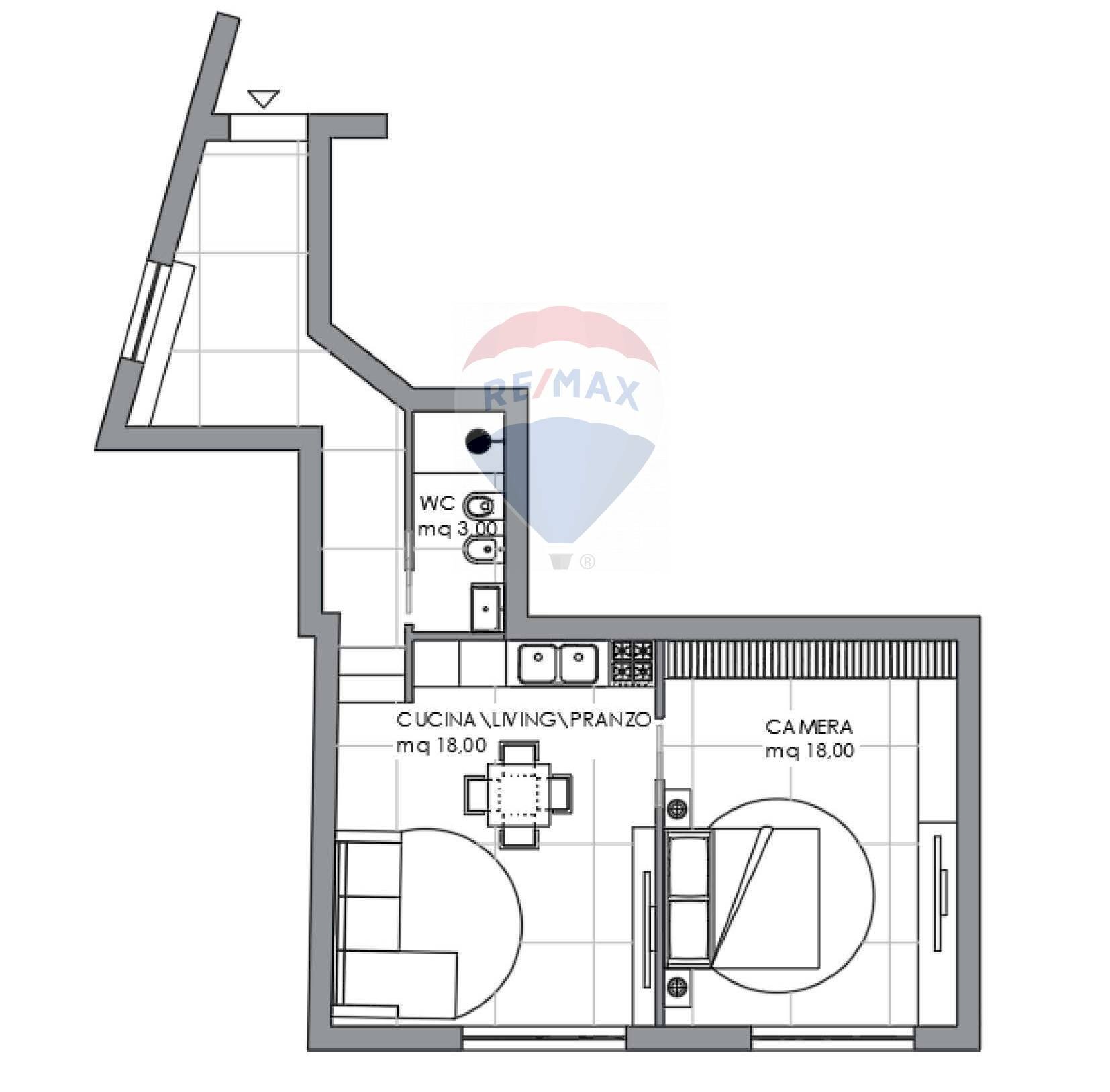 Pianta 2D - Three-room apartment Marano di Napoli - photo 3