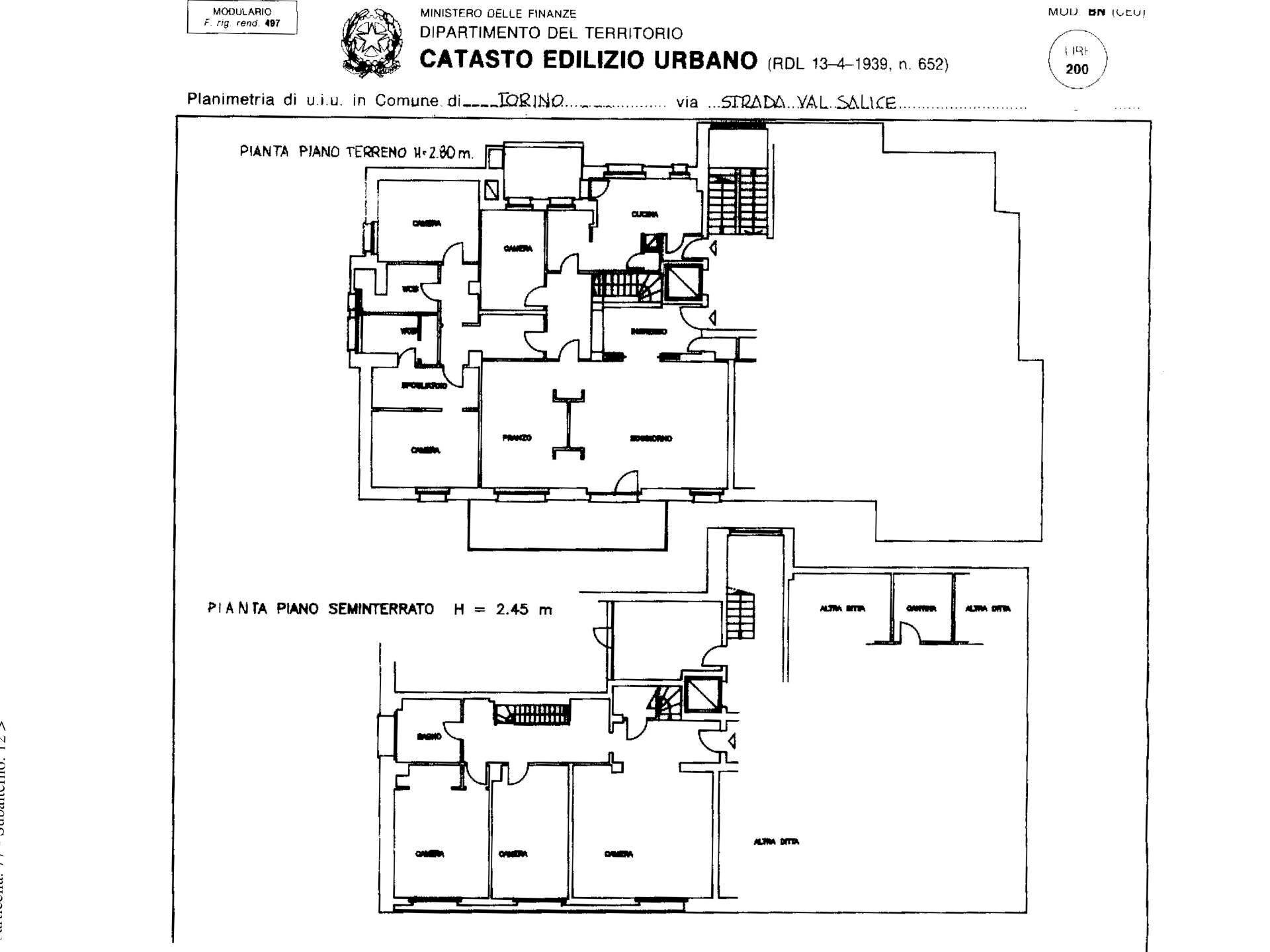 Foto 39 - Appartamento Strada Val Salice, Torino - planimetria 1