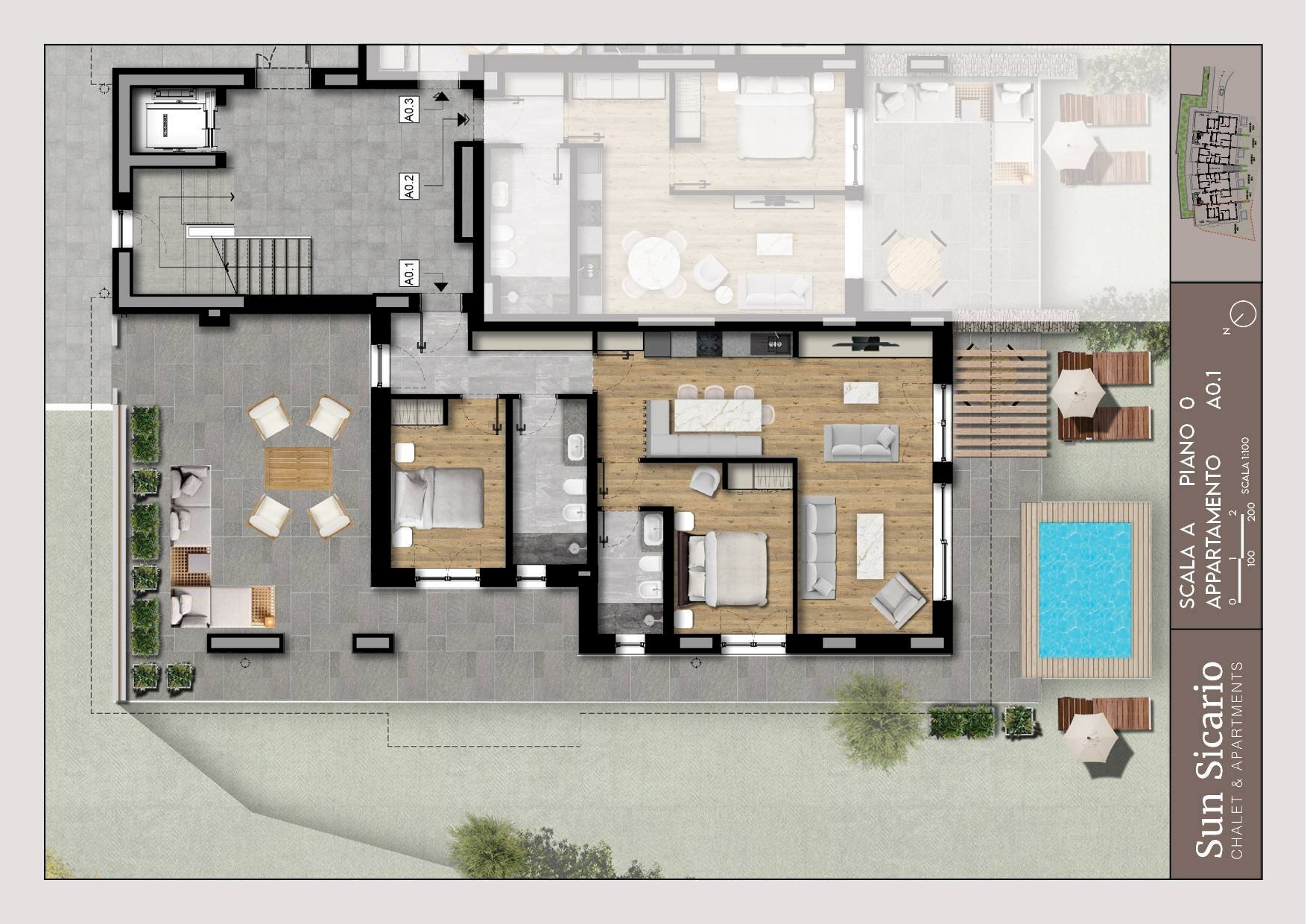 Foto 23 - Three-room apartment Frazione San Sicario Alta, Cesana Torinese - floor plans 1