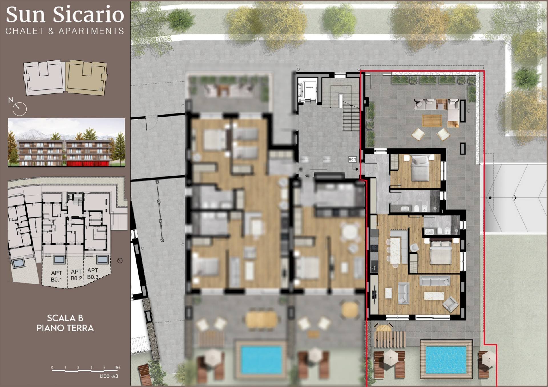 Foto 22 - Trilocale Frazione San Sicario Alta, Cesana Torinese - planimetria 1
