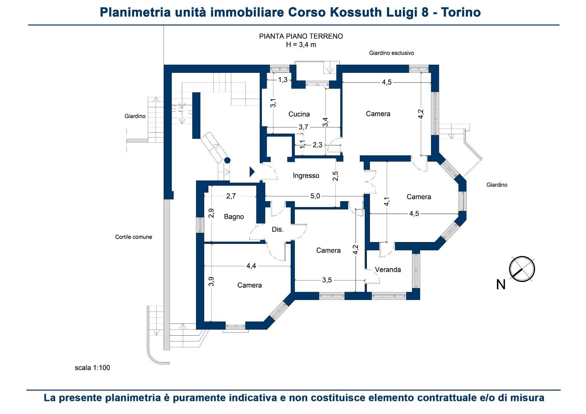 Foto 23 - Casa semi indipendente Corso Luigi Kossuth
 
8, Torino - planimetria 1