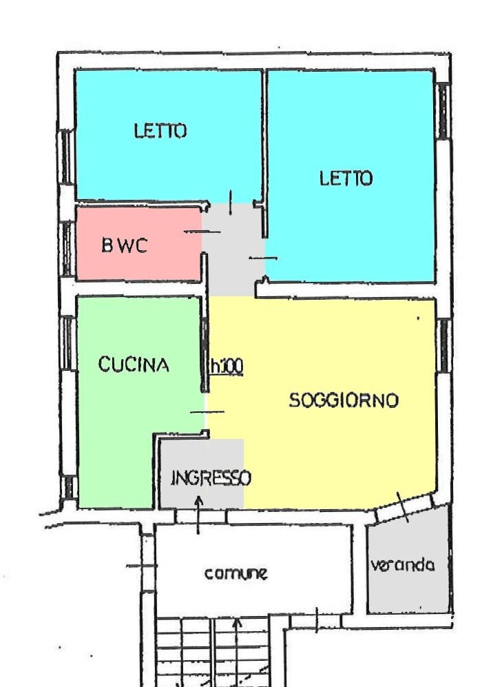 Foto 2 - Appartamento Via Novello Azzo, Ferrara - planimetria 1