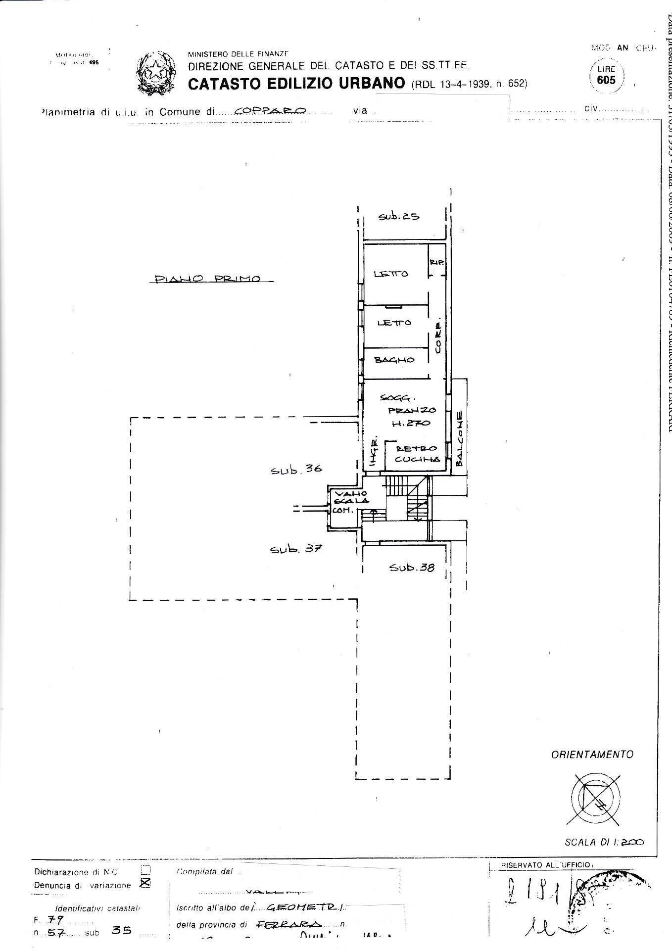 Foto 2 - Appartamento STAZIONE, Copparo - planimetria 1
