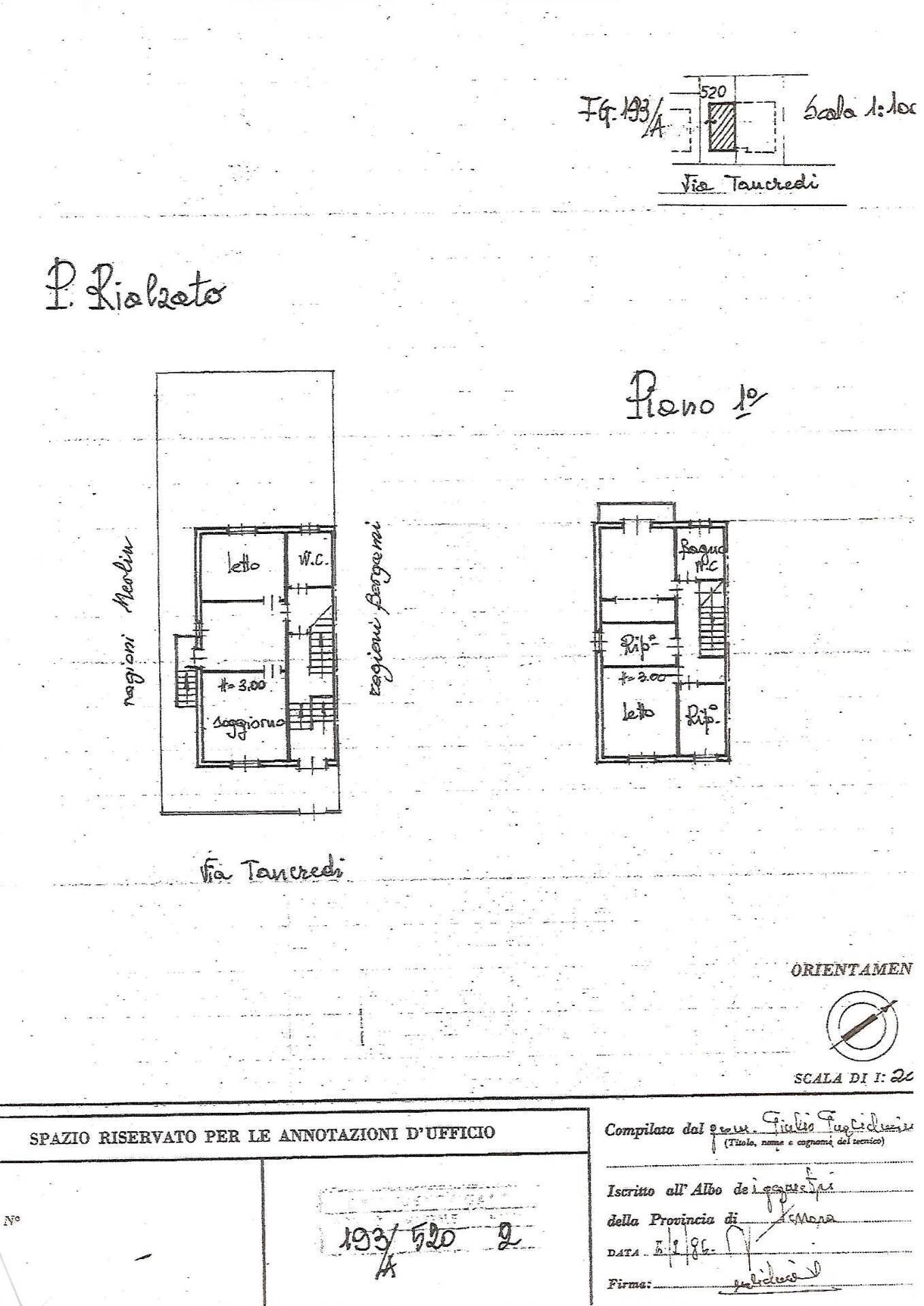 Foto 2 - Casa indipendente Via Tancredi, Ferrara - planimetria 1