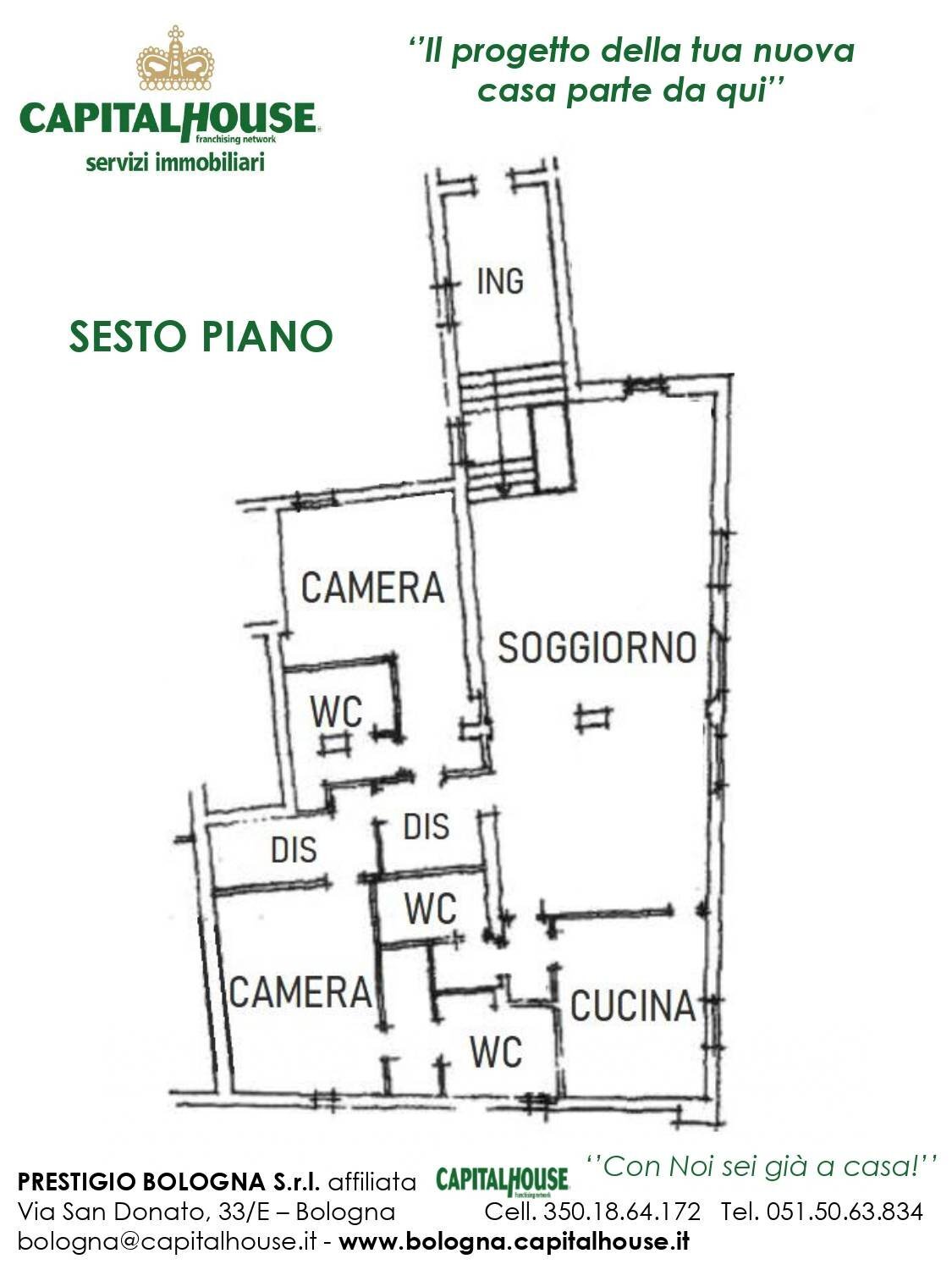 Foto 26 - Attico Via Galliera, Bologna - planimetria 1