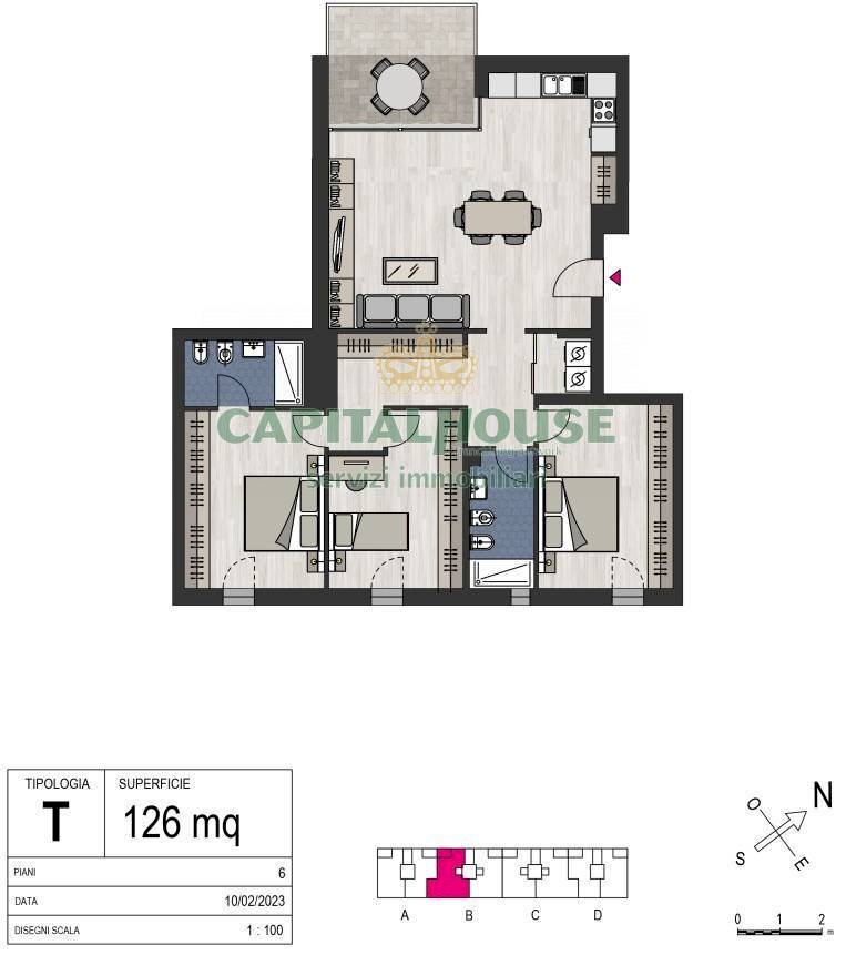 Foto 20 - Quadrilocale Via Umberto Terracini, Bologna - planimetria 1