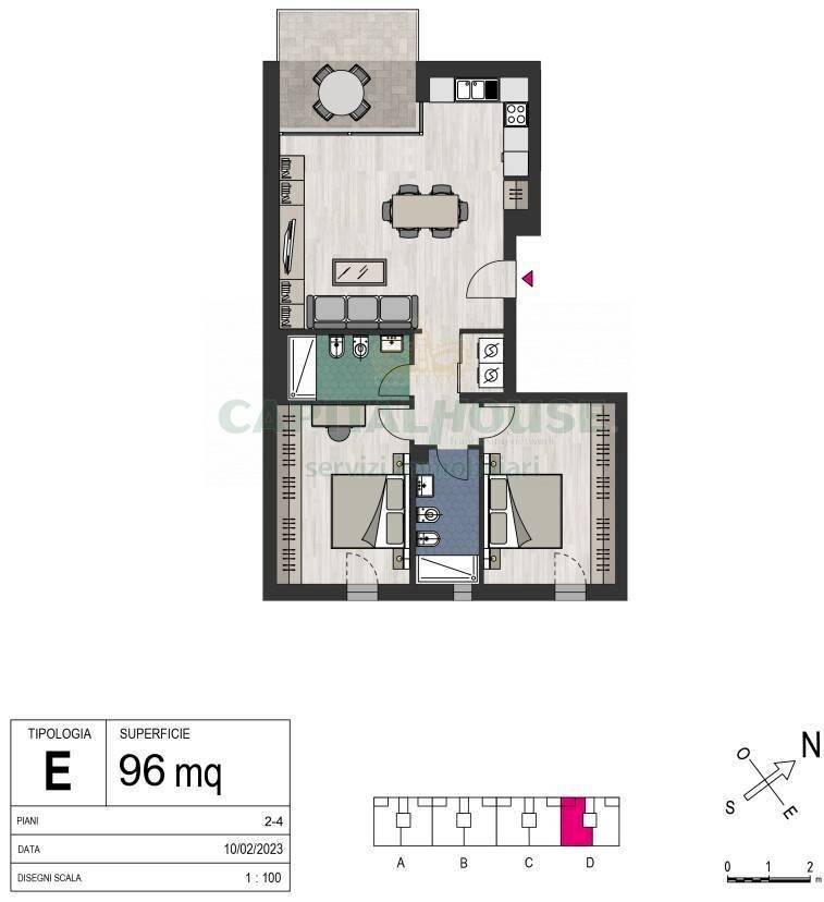 Foto 15 - Trilocale Via Umberto Terracini, Bologna - planimetria 1