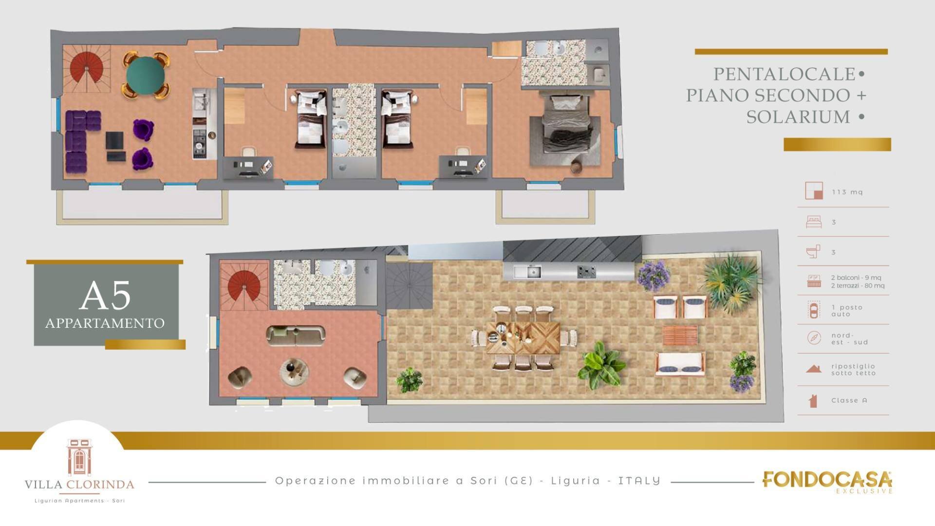 Foto 15 - Appartamento via Giordani, Sori - planimetria 1