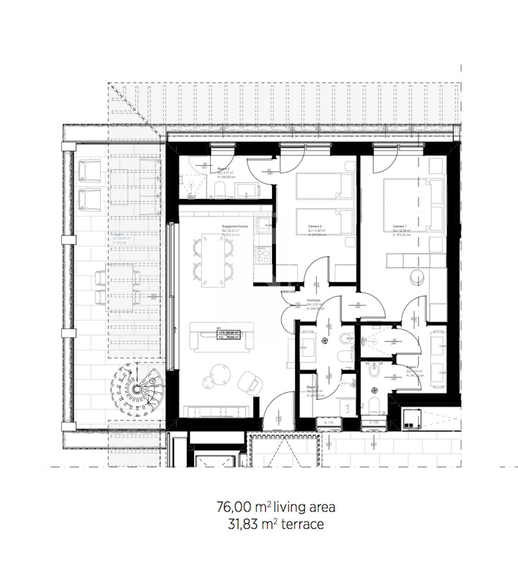 Foto 20 - Three-room apartment piazza San Bernardino, Salò - floor plans 1