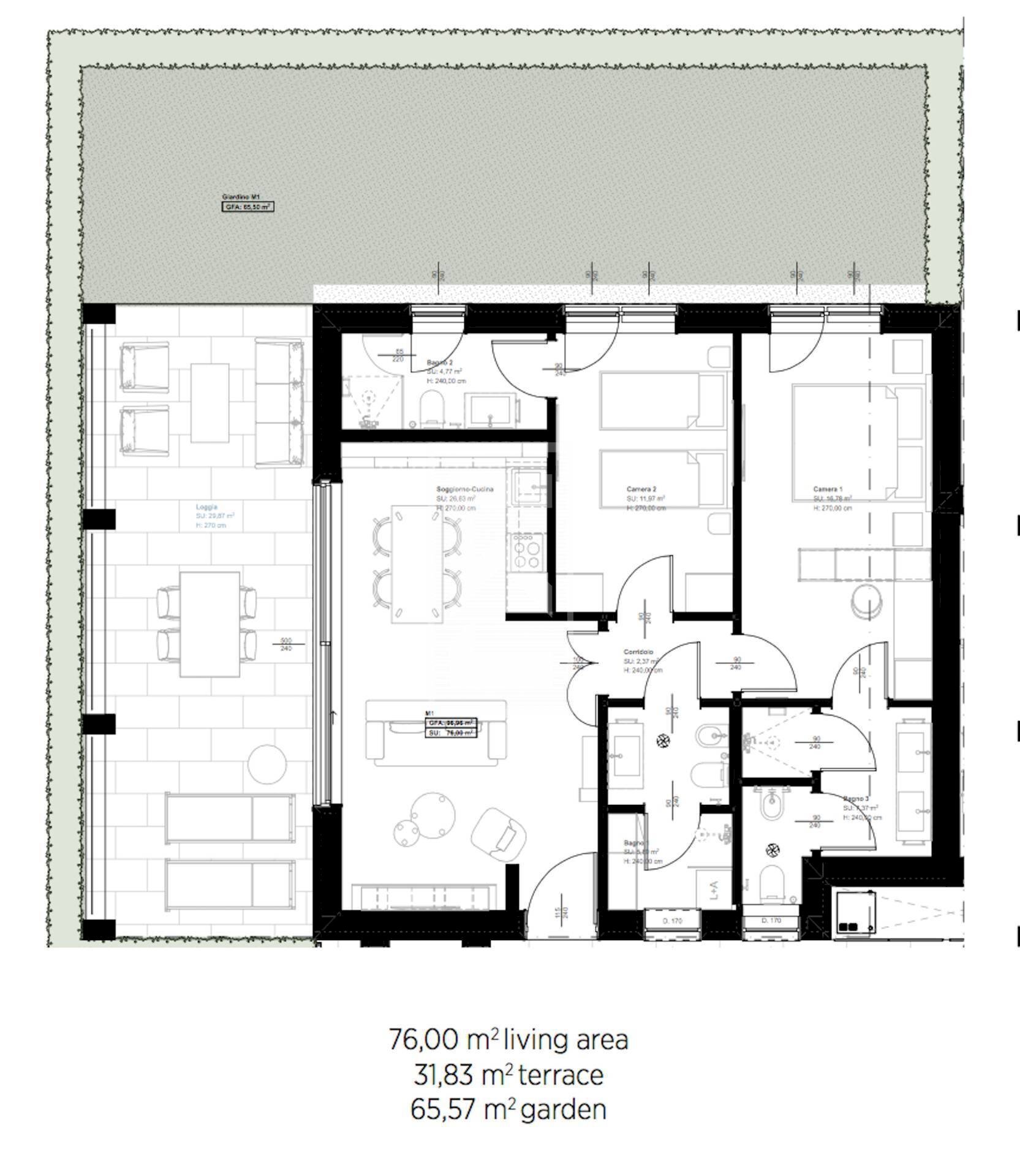 Foto 22 - Three-room apartment piazza San Bernardino, Salò - floor plans 1