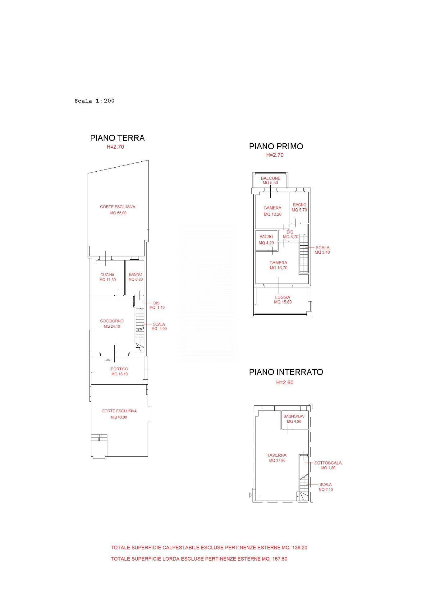piante casa quotate - Villa a Schiera Via Belvedere, Padenghe sul Garda - planimetria 1