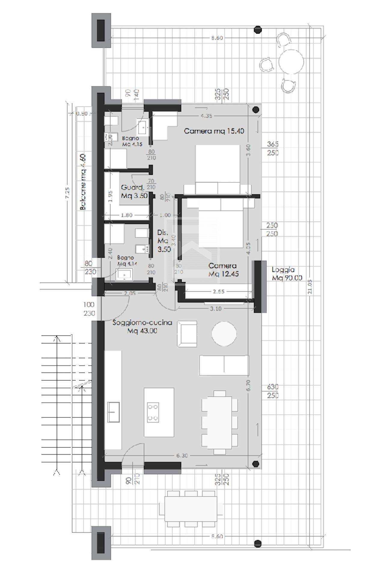 Foto 37 - Attico via Montemaderno, Toscolano-Maderno - planimetria 1
