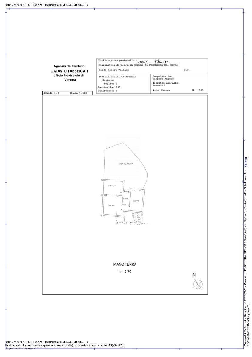 Foto 25 - Bilocale Località Sermana, Peschiera del Garda - planimetria 1