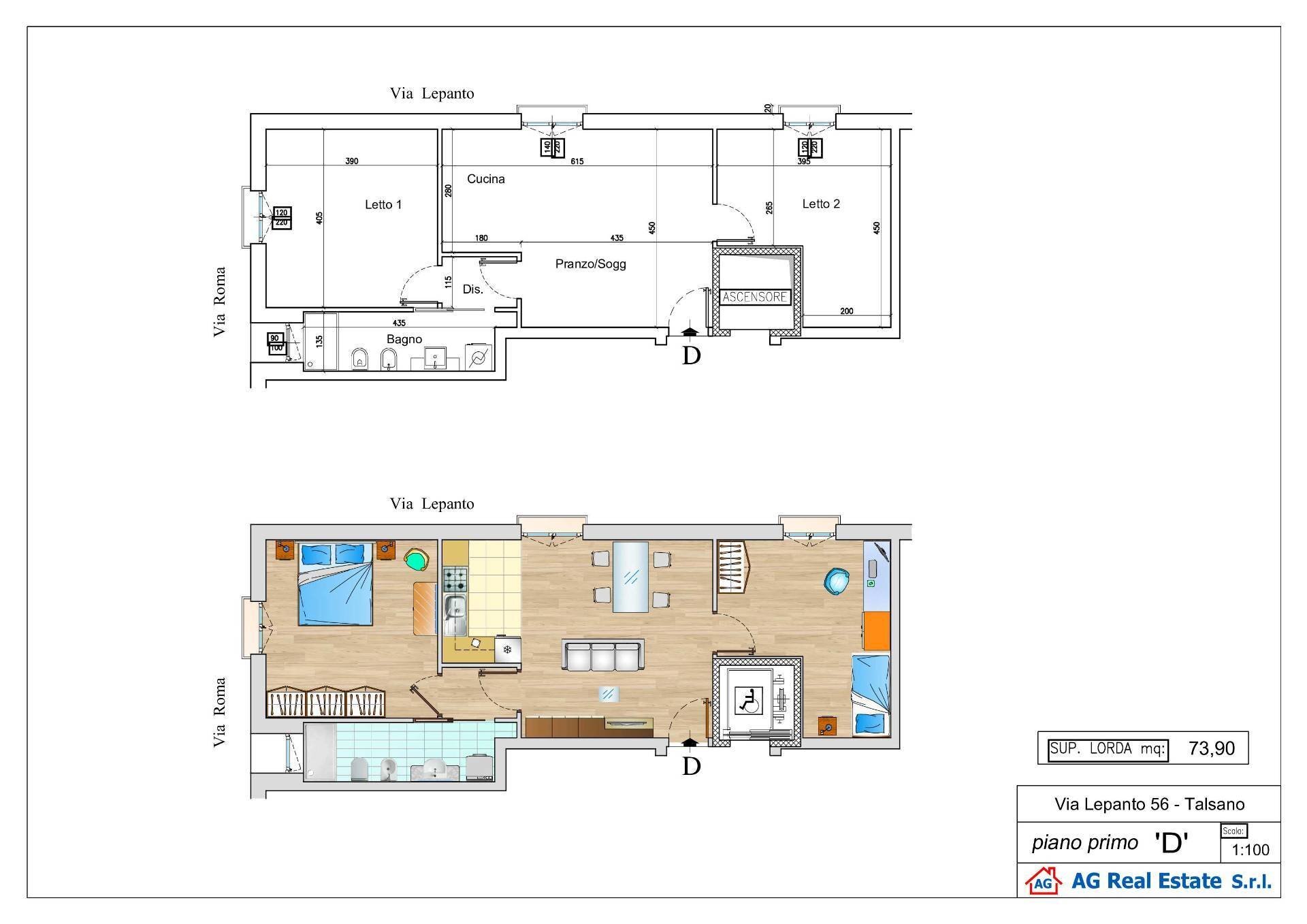 Foto 17 - Three-room apartment Via Lepanto
 
56, Taranto - floor plans 1