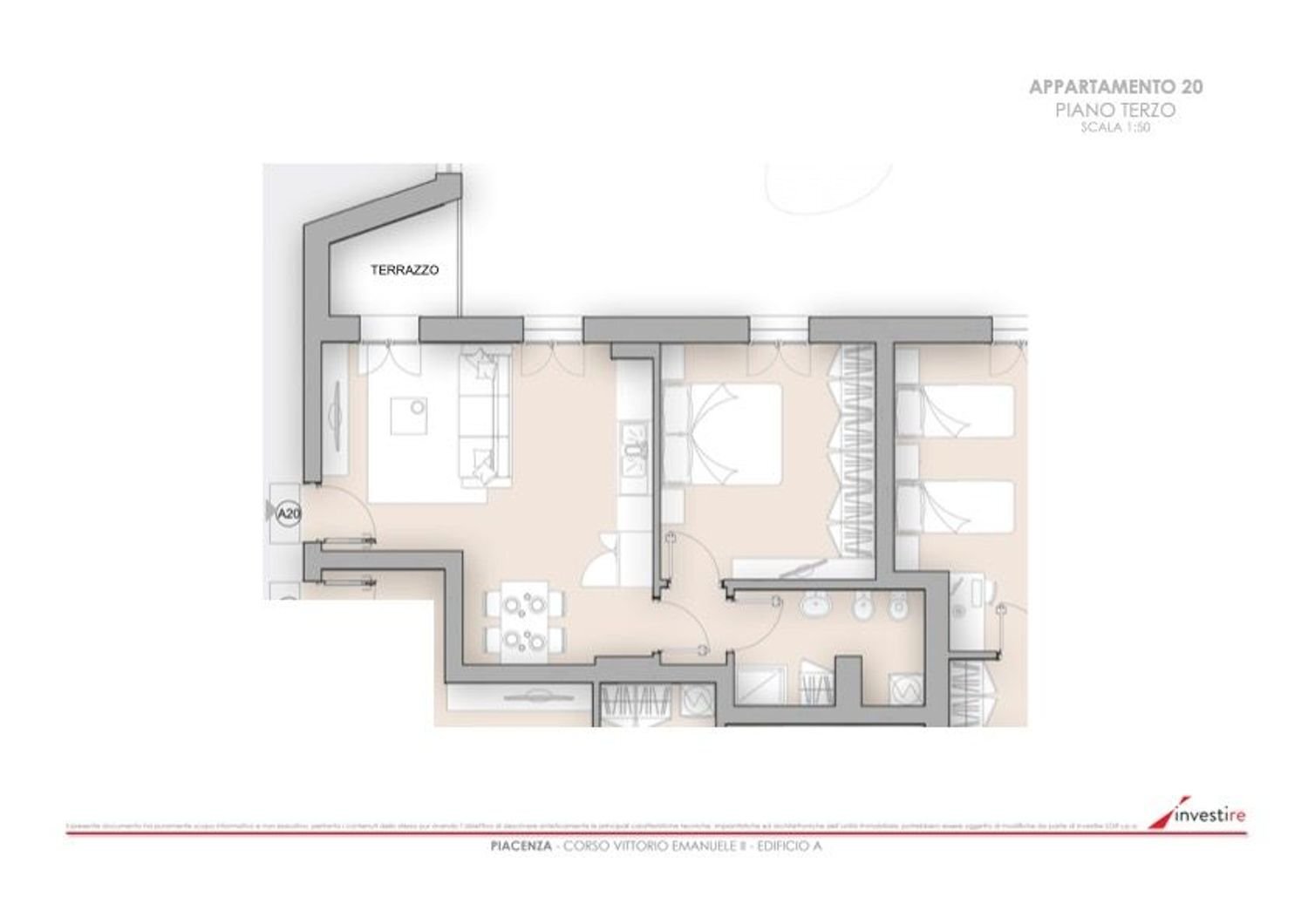 \nplanimetria\n - Apartment Vittorio Emanuele II
 
169, Piacenza - floor plans 1