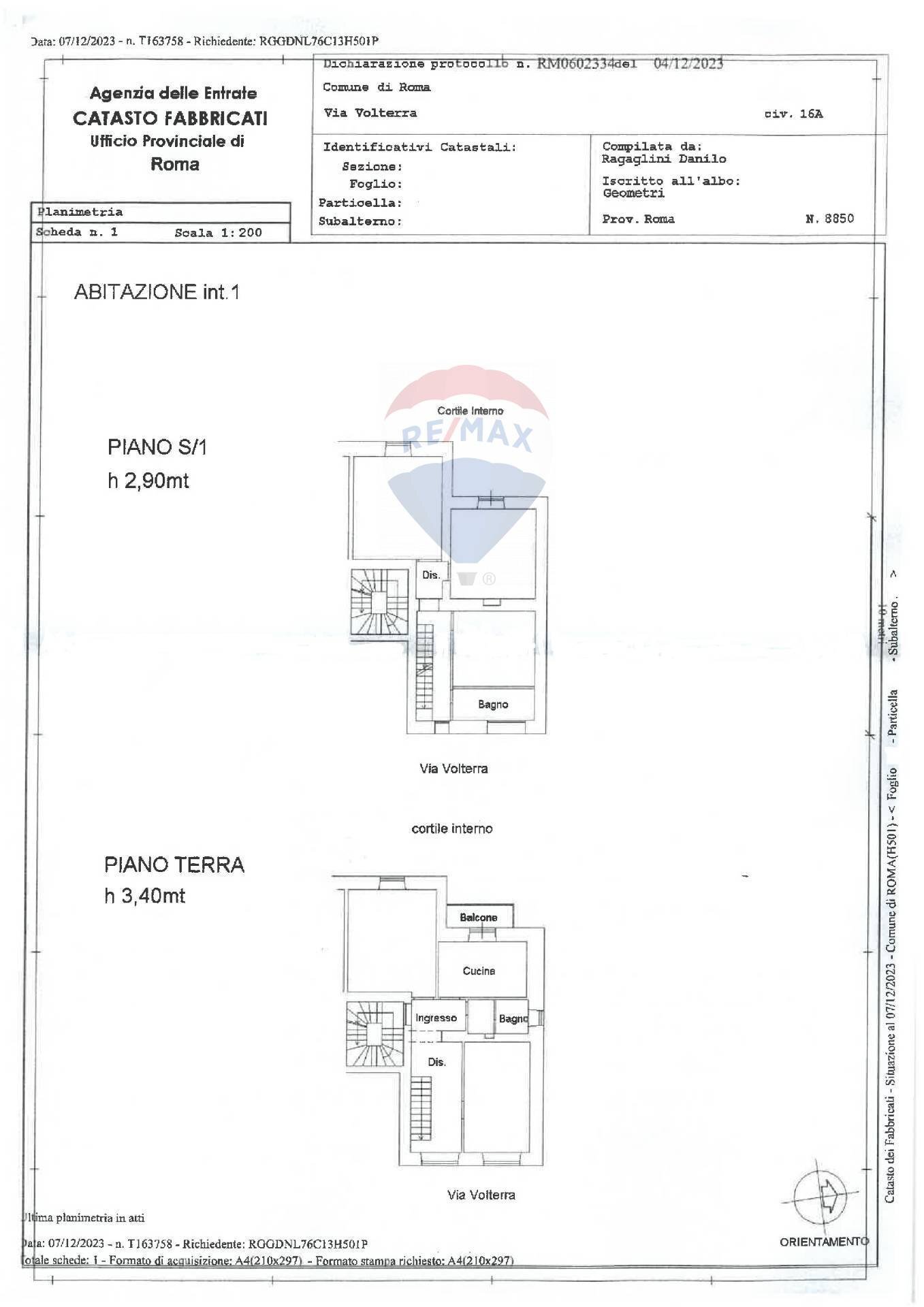 Pianta 2D - Semi-detached house Via Volterra
 
16, Roma - floor plans 1