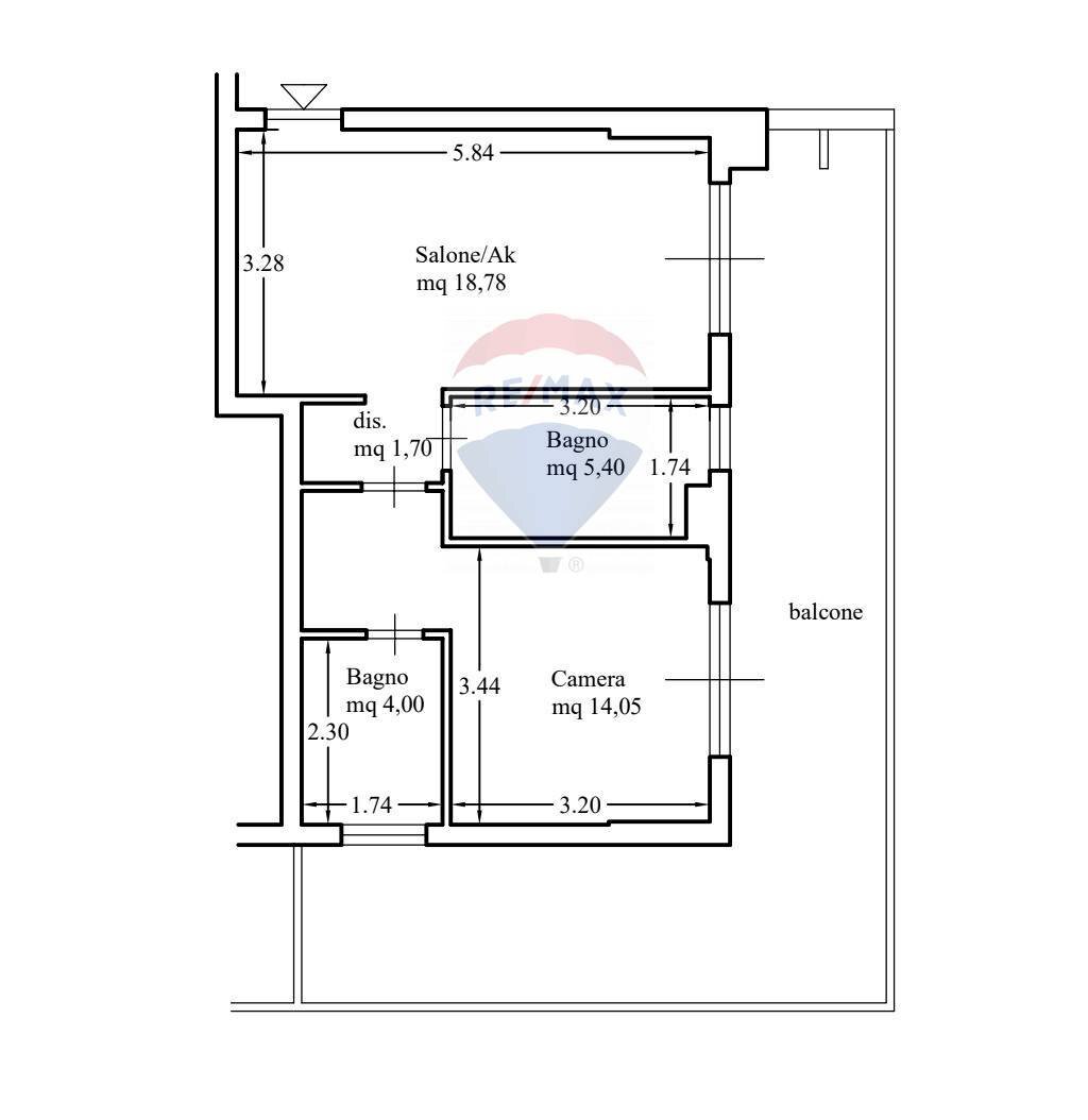 Pianta 2D - Bilocale Via Carlo Bernardo Mosca
 
41, Roma - planimetria 1