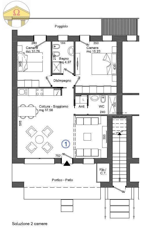 Foto 3 - Trilocale Villorba - planimetria 1