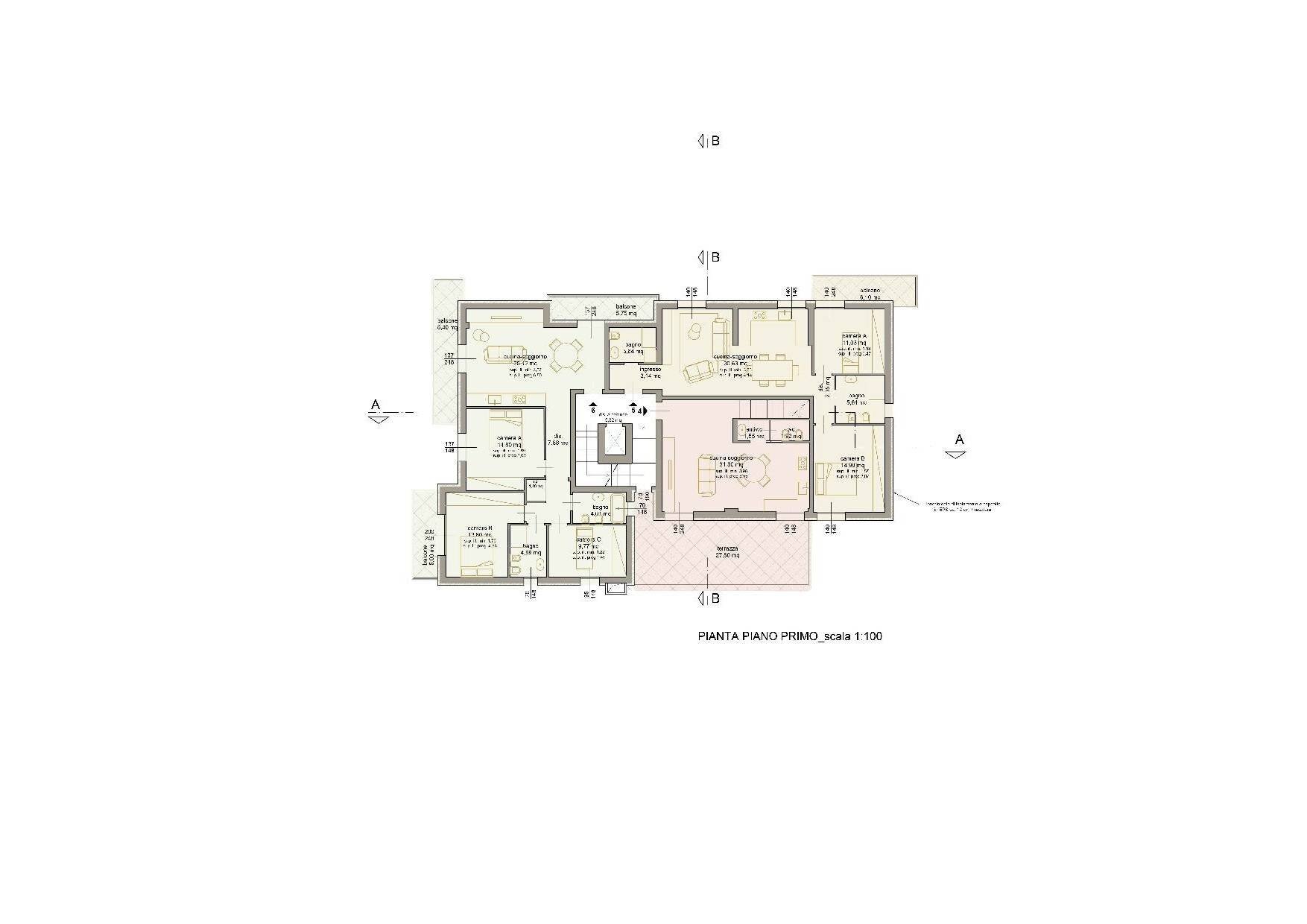 Foto 28 - Four-room apartment Corso Matteotti, Montecatini-Terme - floor plans 1